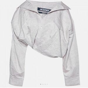 Jacquemus La Annee La Chemise Bahia Linen Cropped Top